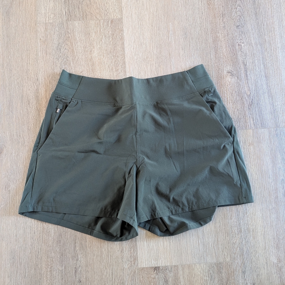 Athleta Green Athletic Shorts with Technical Fabric